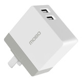 Cargador De Pared Mobo 2 Puertos Usb-a 2.1a Blanco Cuadro