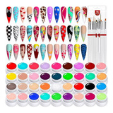 Kits Para Uñas 36colores Esmaltes Pintura Gel Dibujo Cepillo