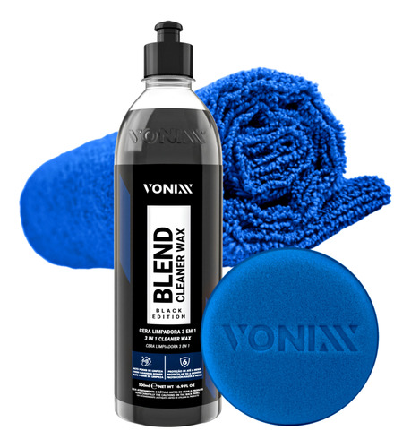 Cera Automotiva Carnaúba Blend Black Cleaner Wax 3em1 Vonixx