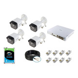 Kit Nvr Ip Poe + 4 Camaras Seguridad Bullet Full Hd Cctv 2mp