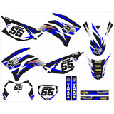 Kit Adesivo Moto Cross Trilha Yamaha Xtz 250 Lander Azul 