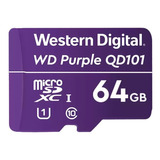 Tarjeta Memoria Micro Sd Wd Purple 64gb Surveillance Class10