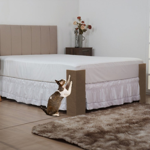 Oferta Kit 2 Saia Protetora Cantoneira De Cama Box Pet Bege