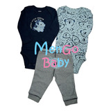 Conjunto 3 Pzas Carters Bebe Niña Niño Pañaleros Y Pantalon