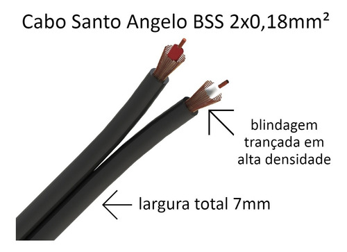 Cabo Estéreo Santo Angelo Bss 2x0,18mm - Lance 20 Metros 
