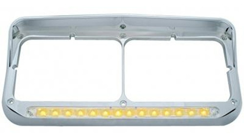 Bisel Para Faro 4x6 Con Barra 14 Leds Mica Clara Luz Ambar