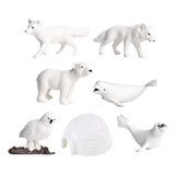 Estatuetas De Animais Polares Brinquedos Figuras De 7 Peças