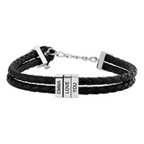 Frase De Nome Personalizada Masculina, Pulseira De Couro, Pr