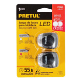 Linterna Para Bicicleta Trasera Y Delantera, 2 Leds - Pretul