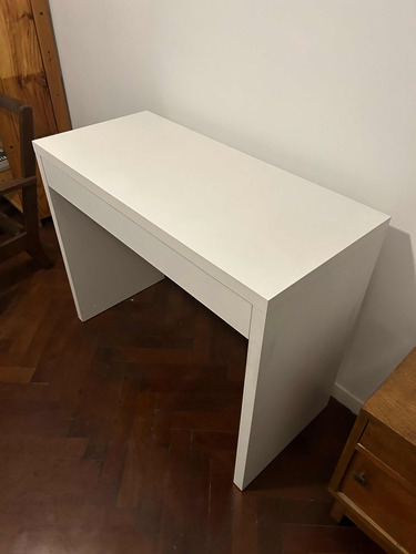 Escritorio Blanco De Melamina Con Cajón Amplio 100x45x80cm