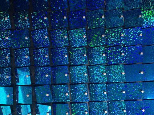 Panel Decorativo 4d Pared 16 Piezas 30x30cm Azul Holografico