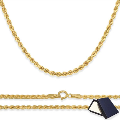 Torsal Cadena Oro 10k 10 Kilates 50cm 2mm Italy Torzal Mujer Dama Hombre Oro 10k Joyería Fina Moon Rock 10 Kilates Regalo Novio Novia 10 Kilates Italiano 10 Quilates | Envío gratis