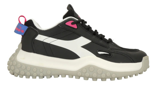 Zapatilla Urbana Diadora Cuneo Negro Rosa Importada Mujer