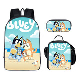 Bluey - Juego De Mochila De 3 Piezas Para Niñas Y Niños P