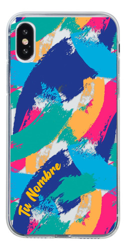 Funda Para iPhone Para Mujer Manchas Pintura Tu Nombre