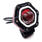 Faro Hexagono 2.5 Ambar Blanco Aro Rojo Con Estrobo 12-24v