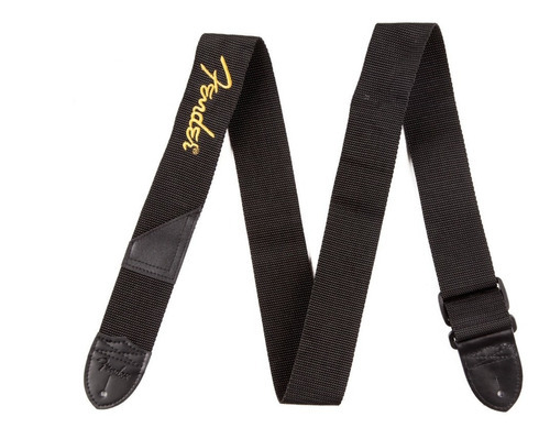 Strap/thaly Para Guitarra Y Bajo Logo Fender Bordado Color Negro/amarillo