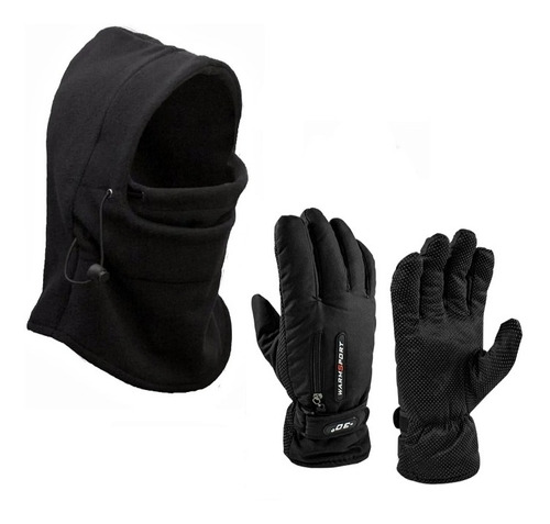 Kit Balaclava Motero Ciclista + Guantes Termicos  Frío 