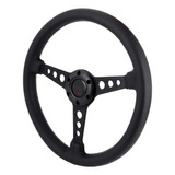 14 Pulgadas/350 Mm Para Carreras De Cuero Negro De 6 Pernos