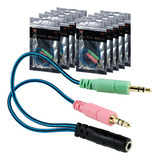 Paquete 10 Cable Divisor Micrófono Audífonos 3.5mm Auxiliar
