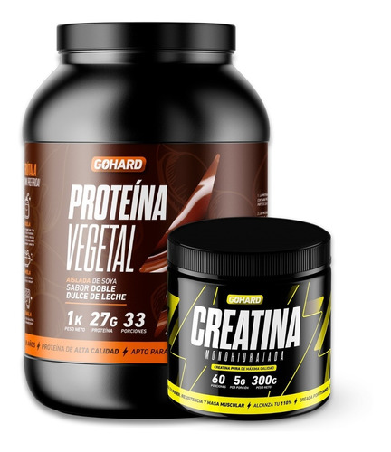 Creatina 300grs + Proteina Vegetal Gohard