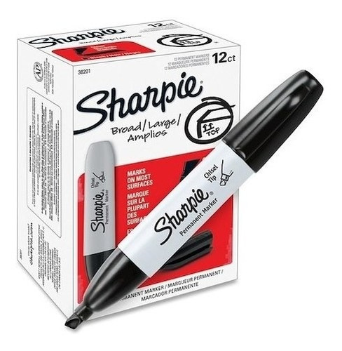 Marcador Sharpie Chisel Punta Bisel Caja X12 Unidades