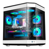  Gabinete Liketec Gamer Vidro Unreal White And Black Cube