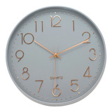 Relógio Parede Moderno Elegante Cinza Grande 30x30cm