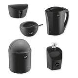 Kit Utensilios De Cozinha Plastico Preto Uz