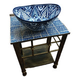 Lavabo Con Base De Metal,plancha Azulejo Y Monomando