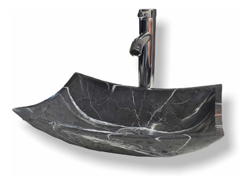 Lavabo Ovalin De Mármol Tipo Pañuelo 40x30cm Negro Monterrey