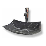 Lavabo Ovalin De Mármol Tipo Pañuelo 40x30cm Negro Monterrey