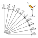 10 Palillos De Acero Inoxidable Para Cocteles, Palillos De D