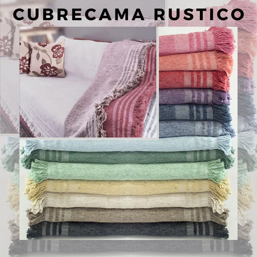 Cubrecama / Manta  Rustico 2 1/2 Plazas