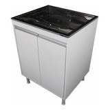 Tanque De Inox 46l Com Gabinete Mdf 60cm Entregue Montado