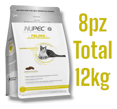 Kit De 8 Nupec Felino Urinary 1.5kg | Prevención Cristales