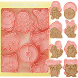 Cookie Molds - 8 Cartoon Cookie Molds -, Cartoon Fun Cookie 