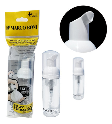 Frasco Pump Espumador Pequeno Uso Diário Marco Boni 50ml