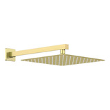 Chuveiro Quadrado 30/30cm Moderno Dourado Banheiro Luxo