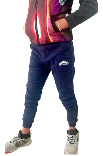 Pants Pantalon Jogger Niño Afelpado Mkm C/ 40% De Descuento