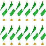 Mini Banderas Wxtwk, Poliéster, Nigeria, Con Base, 12 Piezas