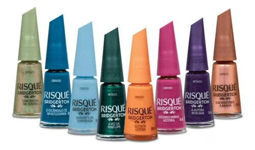 Kit Esmaltes Risqué Nova Coleção Bridgerton 8 Produtos