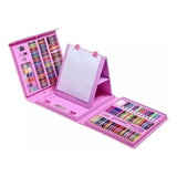 Set Arte Maleta X208 Piezas Caballete Crayon Acuarela Plumon