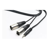 Cable Mini Plug Stereo A 2 Canon Macho 1,8 Metros Pro Audio.