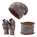 Conjunto De Chapéus: Gorro Tricotado De Inverno Forrado De L