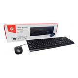 Teclado Mul. A Prueba De Agua Y Mouse Opt. Naceb Usb Na /vc Color Del Teclado Negro