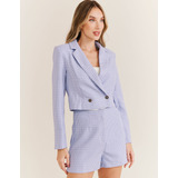 Blazer Xadrez Transpasse - Lilas