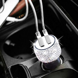 Cargador De Coche Con Doble Usb Con Brillantes Hechos A Mano