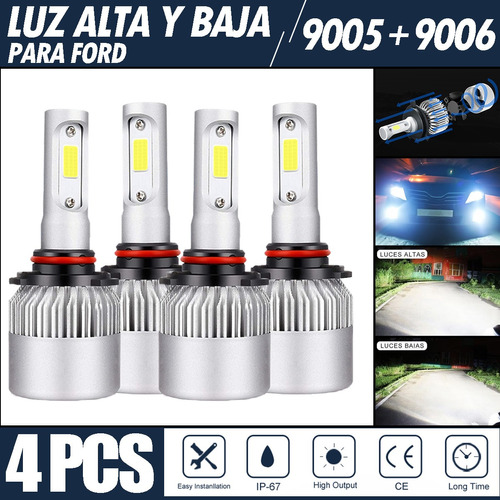 Kit De Focos Led 8000lm Luz Alta Y Luz Baja Para Ford