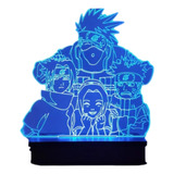 Lámpara Led Ilusión 3d Naruto Grupo 7 Colores 